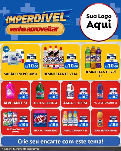 Modelo de Rede Social para Feed Instagram com o tema Imperdível para Produtos de Limpeza