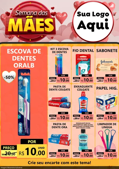 Modelo de Encarte para Encarte A4 Vertical com o tema Semana das Mães para Higiene Pessoal