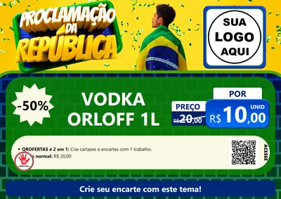 Modelo de Cartaz para Cartaz A4 Horizontal com o tema Proclamação da República para Distribuidora de bebidas