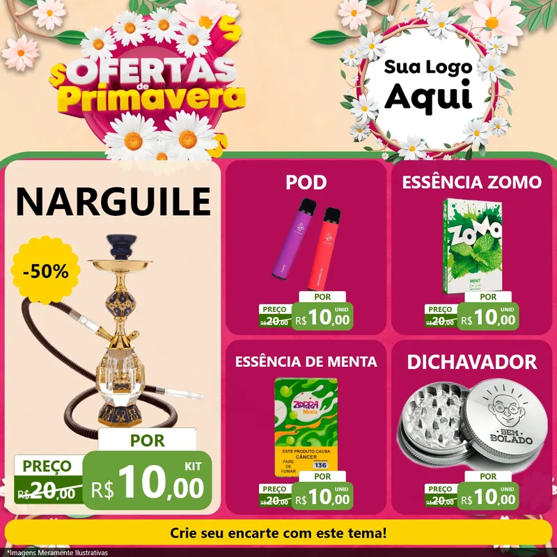 Modelo de Rede Social para Feed Facebook com o tema Ofertas de Primavera para Tabacaria