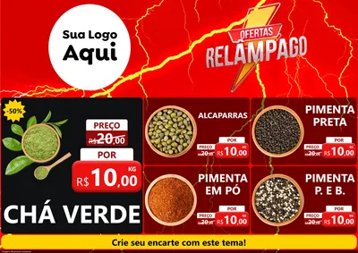 Modelo de Encarte para Encarte A4 Horizontal com o tema Ofertas Relâmpago para Produtos Naturais