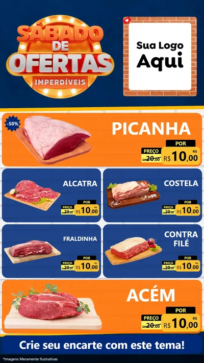 Modelo de TV para TV Vertical com o tema Sábado de Ofertas Imperdíveis para Açougue