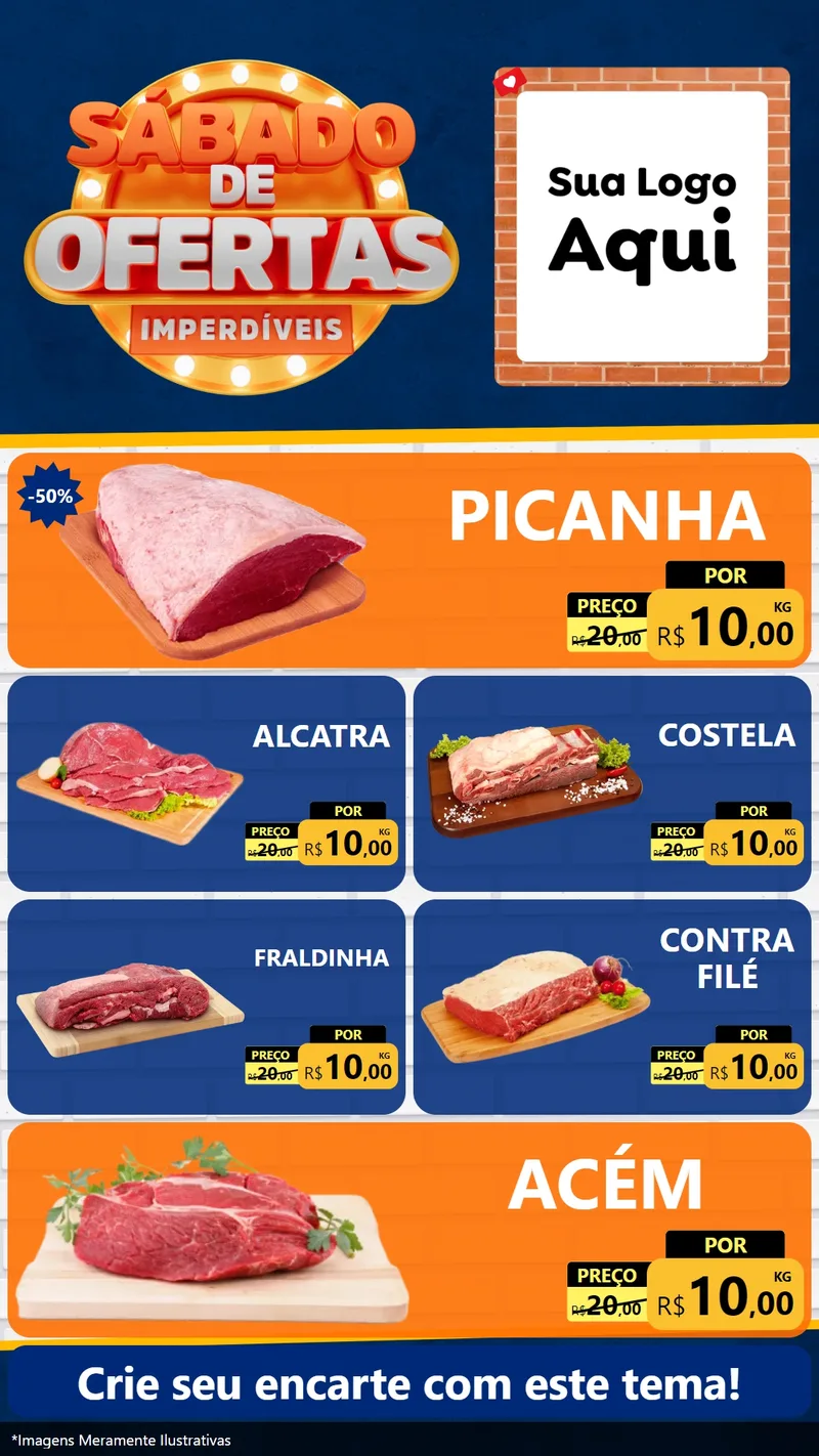 Modelo de TV para TV Vertical com o tema Sábado de Ofertas Imperdíveis para Açougue