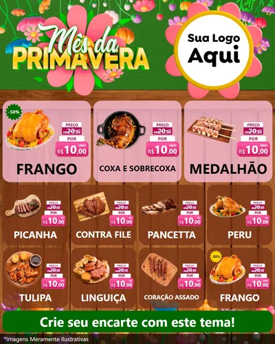 Modelo de Rede Social para Feed Instagram com o tema Mês da Primavera para Assados