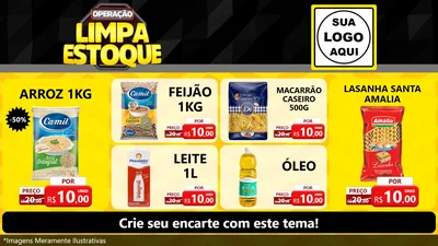 Modelo de TV para TV Horizontal com o tema Operação Limpa Estoque para Supermercado