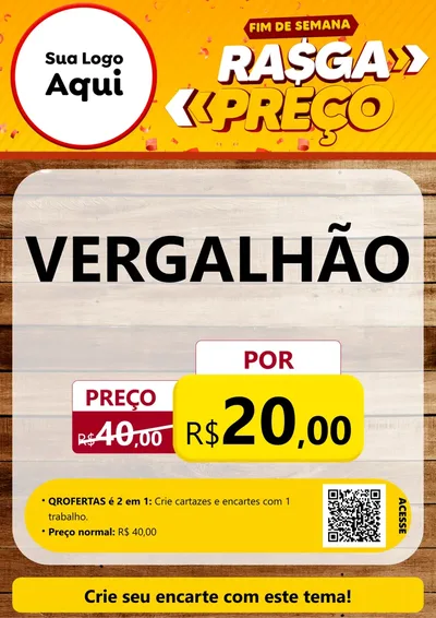 Modelo de Cartaz para Cartaz A4 Vertical com o tema Fim de Semana Rasga Preços para Ferragens