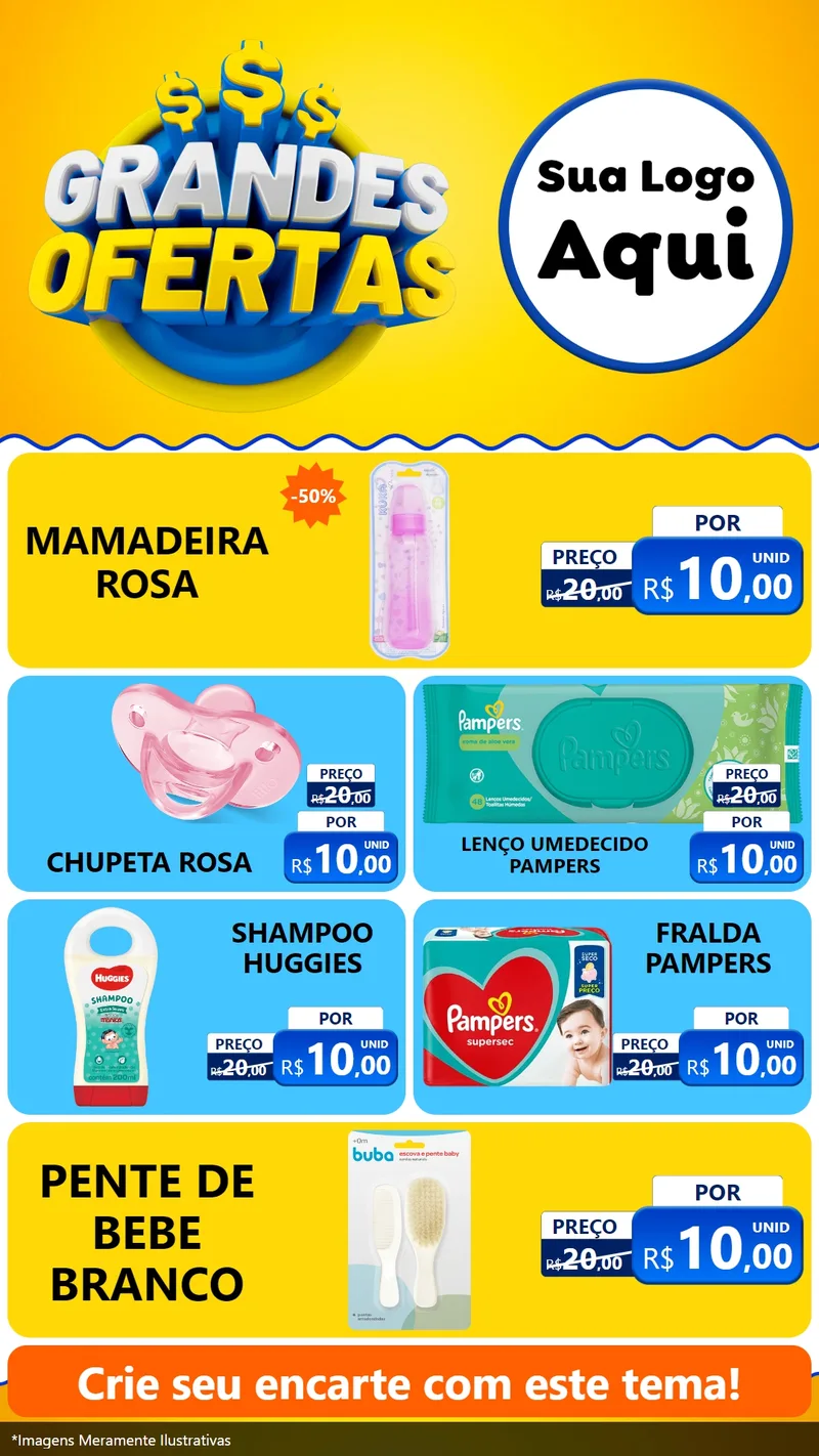 Modelo de TV para TV Vertical com o tema Grandes Ofertas para Bebês