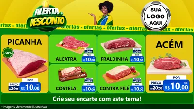 Modelo de TV para TV Horizontal com o tema Alerta de Desconto para Açougue