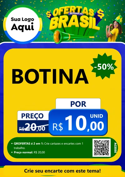 Modelo de Cartaz para Cartaz A4 Vertical com o tema Ofertas Semana do Brasil para Agropecuária