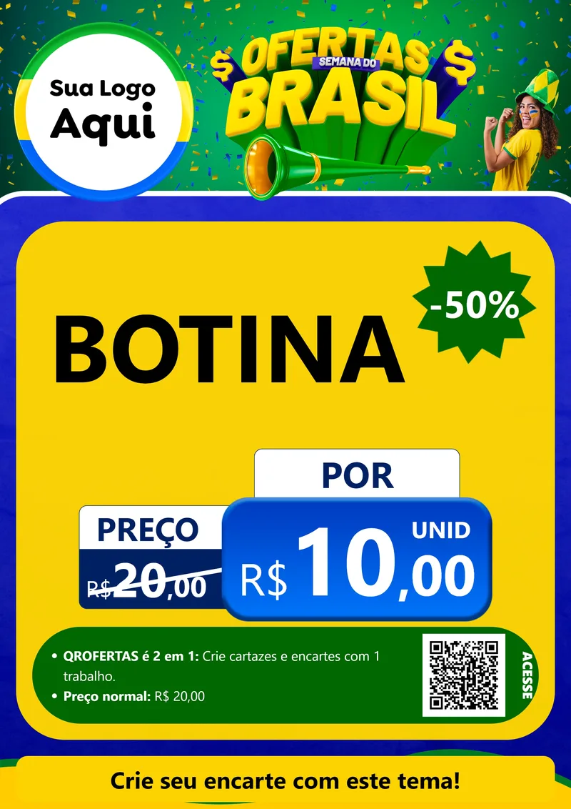Modelo de Cartaz para Cartaz A4 Vertical com o tema Ofertas Semana do Brasil para Agropecuária