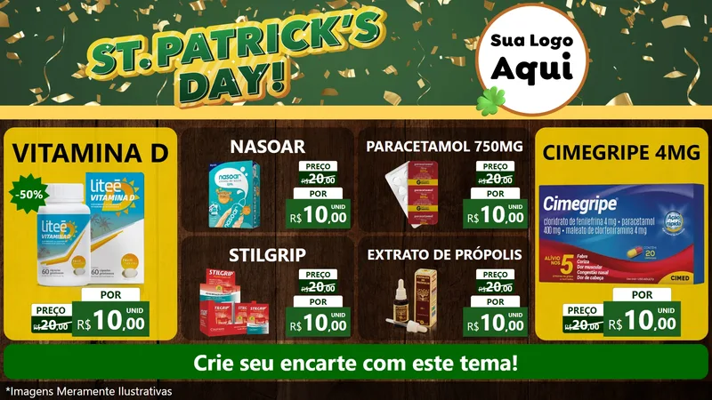 Modelo de TV para TV Horizontal com o tema St Patriks Day para Farmácia