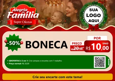 Modelo de Cartaz para Cartaz A4 Horizontal com o tema Alegria Em Família - Super Ofertas para Brinquedos