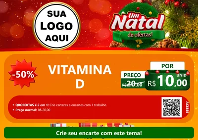 Modelo de Cartaz para Cartaz A4 Horizontal com o tema Um Natal de Ofertas para Farmácia