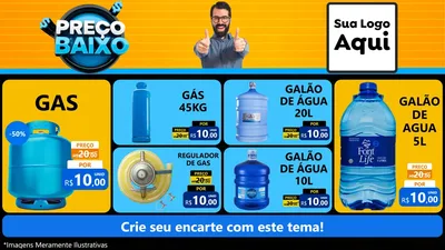Modelo de TV para TV Horizontal com o tema Preço Baixo para Água e gás