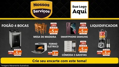 Modelo de TV para TV Horizontal com o tema Nossos Serviços para Móveis e Eletro