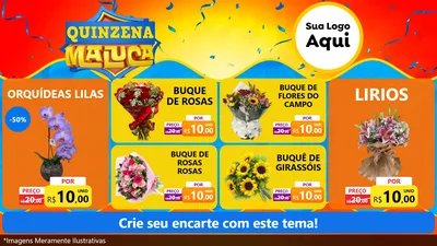 Modelo de TV para TV Horizontal com o tema Quinzena Maluca para Floricultura e jardim