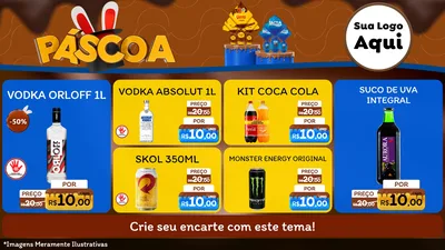 Modelo de TV para TV Horizontal com o tema Páscoa para Distribuidora de bebidas