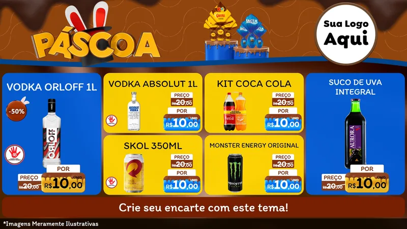 Modelo de TV para TV Horizontal com o tema Páscoa para Distribuidora de bebidas