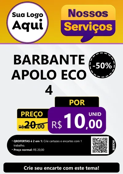Modelo de Cartaz para Cartaz A4 Vertical com o tema Nossos Serviços para Armarinho e Aviamentos