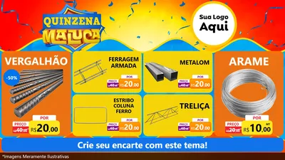 Modelo de TV para TV Horizontal com o tema Quinzena Maluca para Ferragens