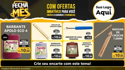 Modelo de TV para TV Horizontal com o tema Fecha Mês para Armarinho e Aviamentos