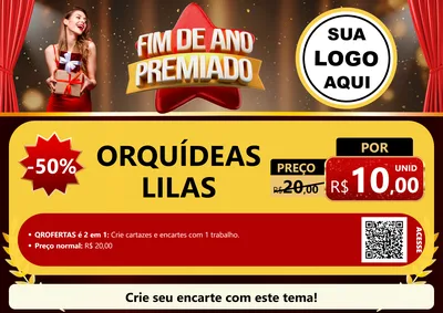 Modelo de Cartaz para Cartaz A4 Horizontal com o tema Fim de Ano Premiado para Floricultura e jardim