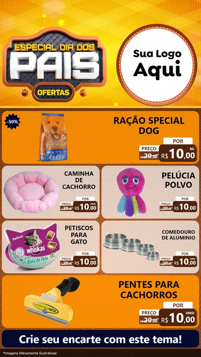 Modelo de TV para TV Vertical com o tema Especial Dia dos Pais para Pet Shop