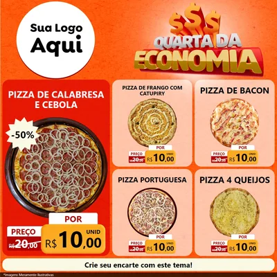 Modelo de Rede Social para Feed Facebook com o tema Quarta da Economia para Pizzaria