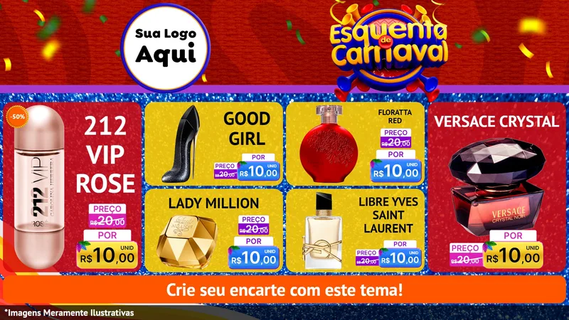 Modelo de TV para TV Horizontal com o tema Esquenta de Carnaval para Perfumes