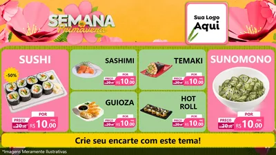 Modelo de TV para TV Horizontal com o tema Semana da Primavera para Comida japonesa