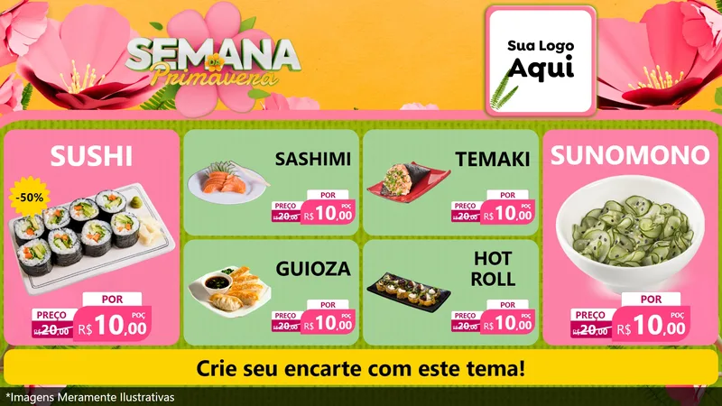 Modelo de TV para TV Horizontal com o tema Semana da Primavera para Comida japonesa
