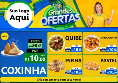 Modelo de Encarte para Encarte A4 Horizontal com o tema Grandes Ofertas para Salgadaria