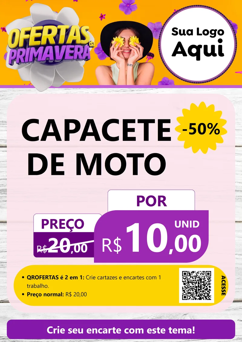 Modelo de Cartaz para Cartaz A4 Vertical com o tema Ofertas Da Primavera para Moto peças