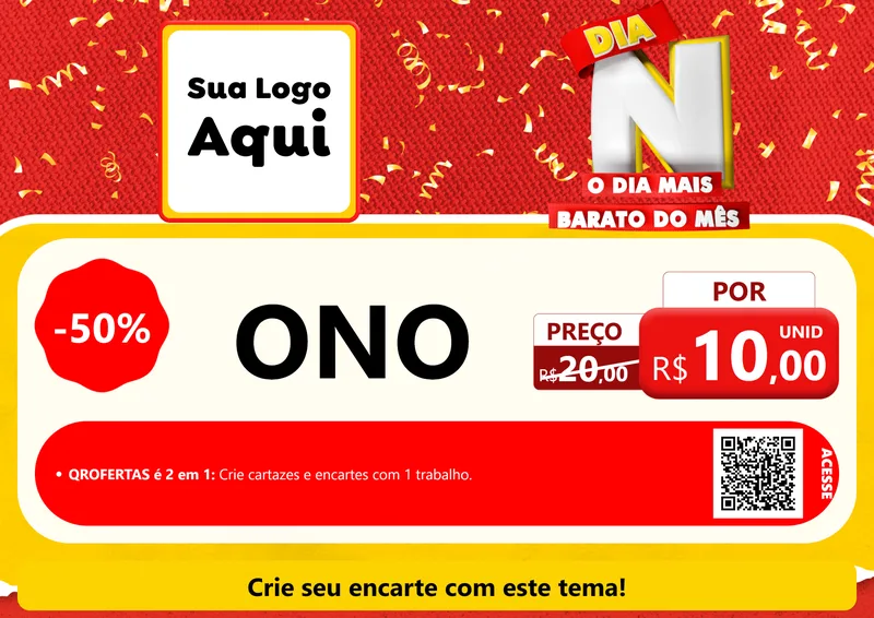 Modelo de Cartaz para Cartaz A4 Horizontal com o tema Dia N o Dia Mais Barato do Mês para Óticas