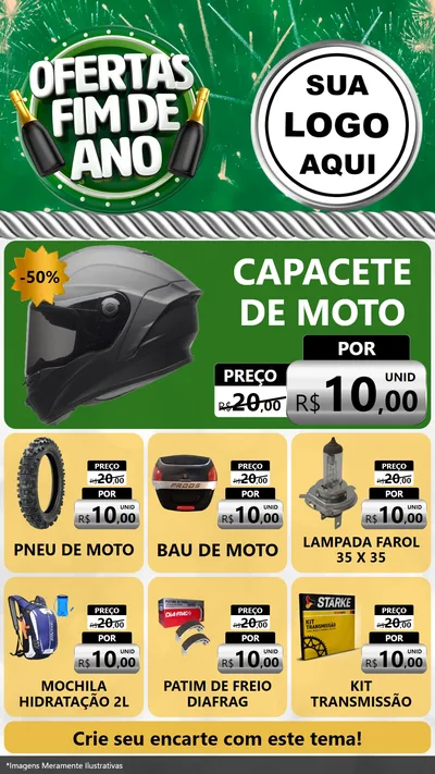 Modelo de Rede Social para Stories com o tema Ofertas Fim de Ano para Moto peças
