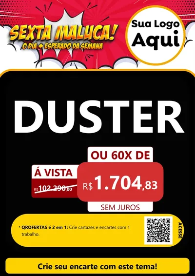 Modelo de Cartaz para Cartaz A4 Vertical com o tema Sexta Maluca! para Concessionaria de Carros