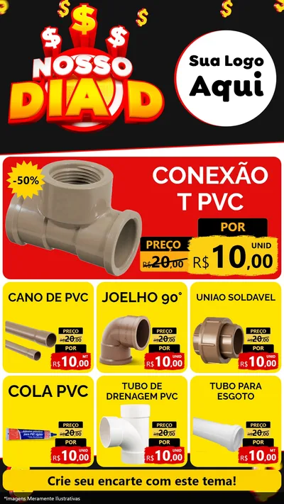 Modelo de Rede Social para Stories com o tema Nosso Dia D para Tubos e conexões