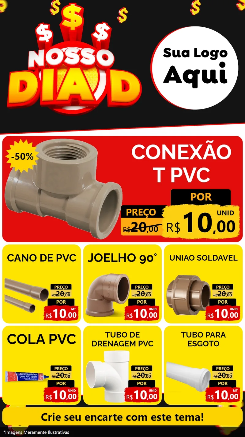 Modelo de Rede Social para Stories com o tema Nosso Dia D para Tubos e conexões