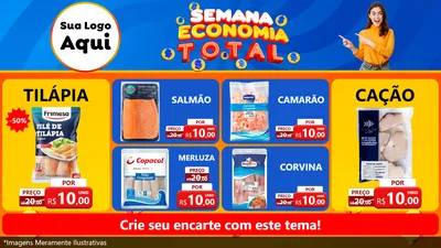 Modelo de TV para TV Horizontal com o tema Semana Economia Total para Peixaria