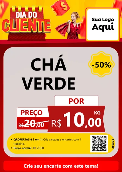 Modelo de Cartaz para Cartaz A4 Vertical com o tema Dia do Cliente para Produtos Naturais