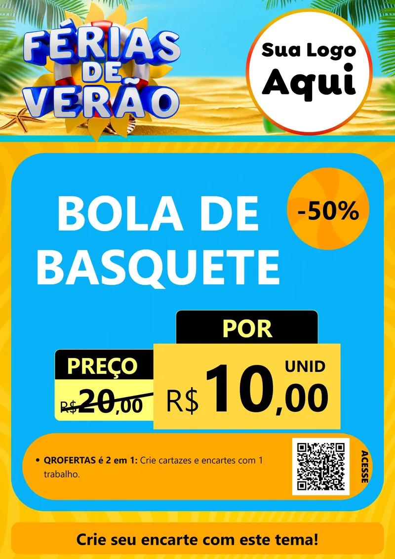 Modelo de Cartaz para Cartaz A4 Vertical com o tema Férias de Verão para Artigos Esportivos