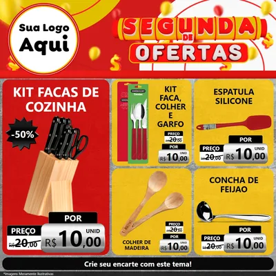 Modelo de Rede Social para Feed Facebook com o tema Segunda de Ofertas para Utilidades Domésticas