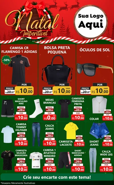 Modelo de Encarte para Encarte Grande com o tema Natal Imperdível para Roupas e acessórios