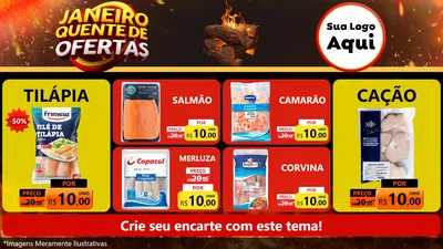 Modelo de TV para TV Horizontal com o tema Janeiro Quente de Ofertas para Peixaria