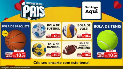 Modelo de TV para TV Horizontal com o tema Oferta Do Dia Dos Pais para Artigos Esportivos