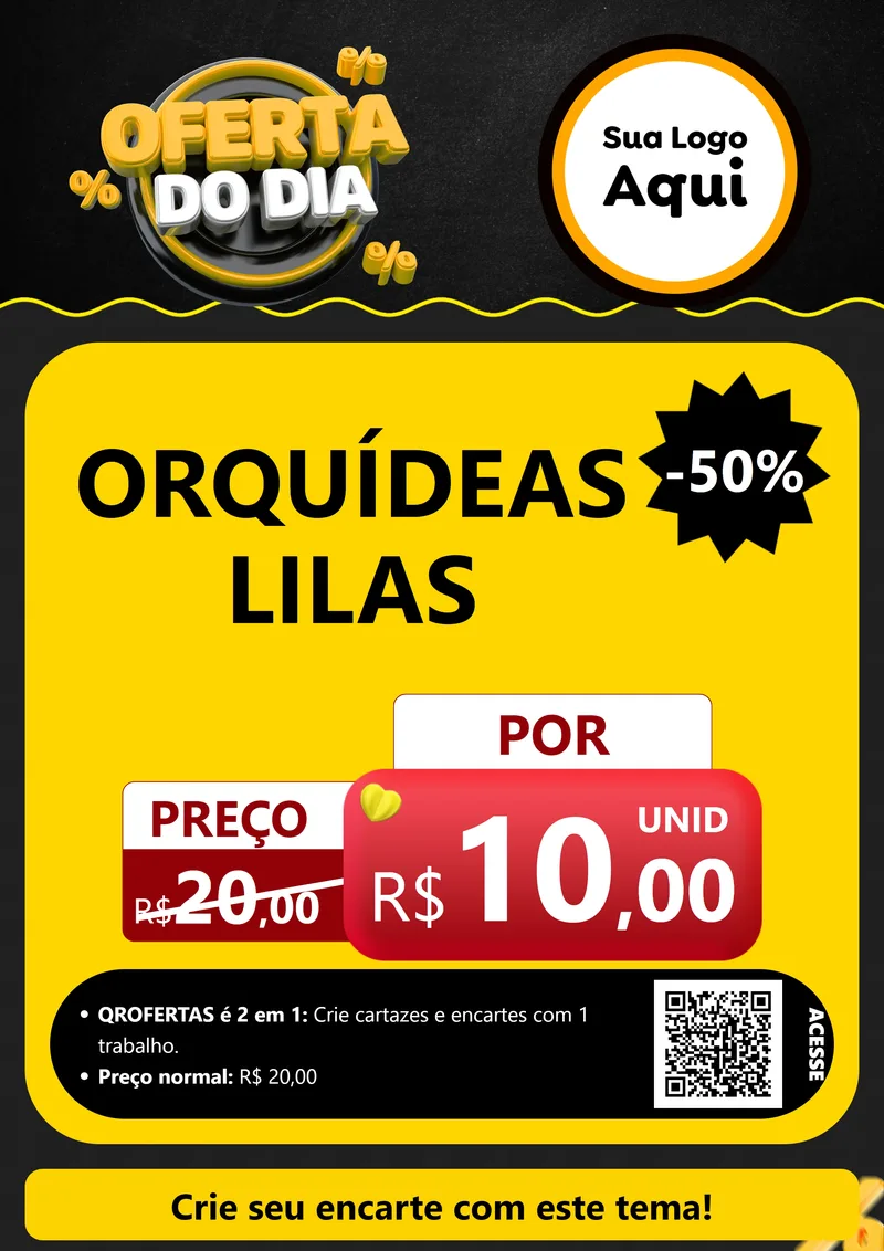 Modelo de Cartaz para Cartaz A4 Vertical com o tema Oferta Do Dia para Floricultura e jardim