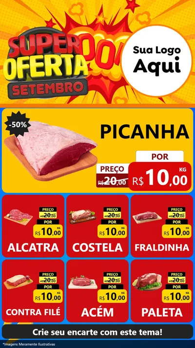 Modelo de Rede Social para Stories com o tema Super Oferta Setembro para Açougue