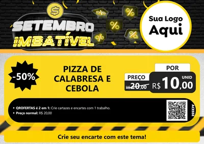 Modelo de Cartaz para Cartaz A4 Horizontal com o tema Setembro Imbatível para Pizzaria