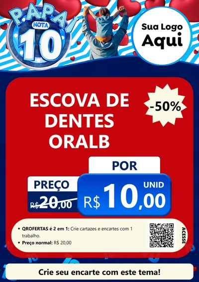 Modelo de Cartaz para Cartaz A4 Vertical com o tema Papai Nota 10 para Higiene Pessoal