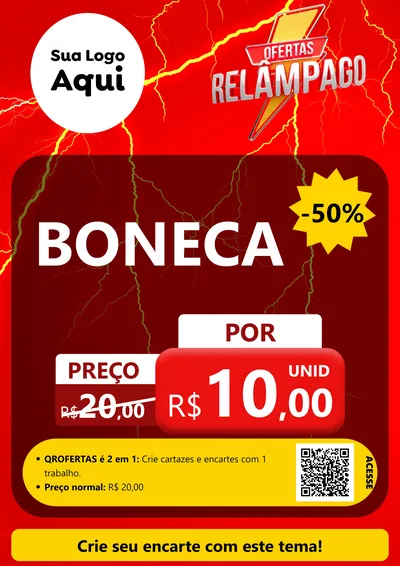 Modelo de Cartaz para Cartaz A4 Vertical com o tema Ofertas Relâmpago para Brinquedos